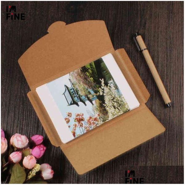 Envoltura de regalo 4x6 pulgadas Balck Cartón P O Caja de embalaje Kraft Postal Sobre Paquete Caja H1231 Entrega de gota Home Garden Festive Pa DHD4I