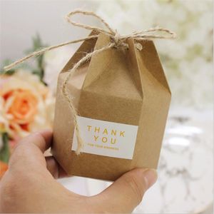 Emballage cadeau 5/10/20 pièces bébé douche papier Kraft boîtes à bonbons lanterne forme gâteau de mariage faveurs emballage boîte sacs pour la fête