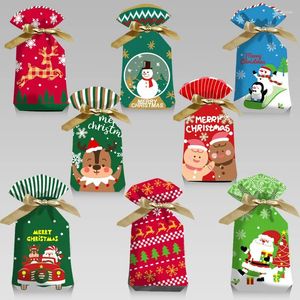 Gift Wrap 5/10/20 Stuks Kerst Snoep Dragee Zak Kerstman Chocolade Verpakking Navidad 2023 Jaar 2024 Party Decor Supplies