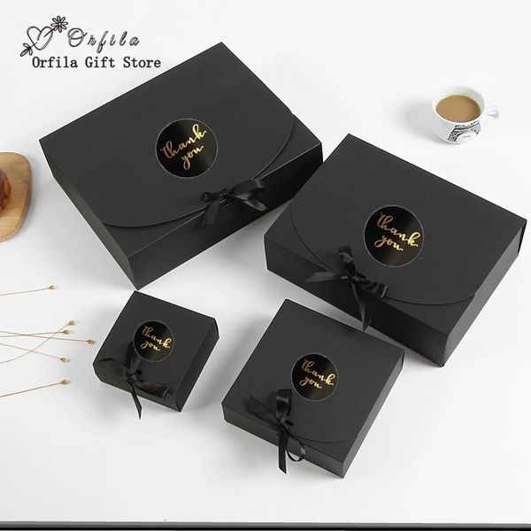 Cadeau cadeau 5/10pcs boîte-cadeau noire petits cadeaux boîte d'emballage boîte de papier kraft vierge fournitures de fête faveurs de mariage anniversaire bonbons chocolat 231019