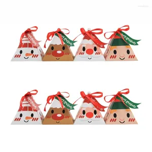 Cadeau cadeau 5 / 10pcs Cartoon Joyeux Noël Boîtes de friandises pour bonbons Biscuit Cuisson Apple Paper Box Cookie Emballage Année Navidad