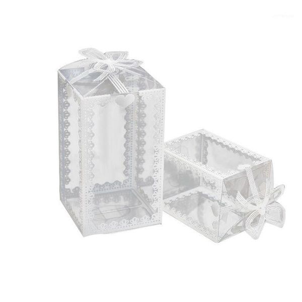 Envoltura de regalo 5/10 unids Caja de PVC transparente Embalaje Boda / Navidad Favor Pastel Embalaje Chocolate Caramelo Gragea Apple Evento Caja transparente1