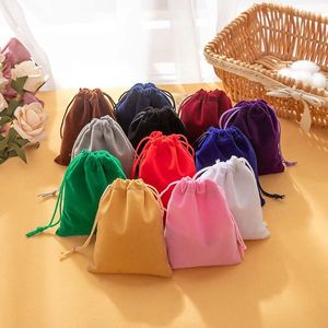 Enveloppe cadeau 5 / 10pcs sacs de tissu en velours coloré