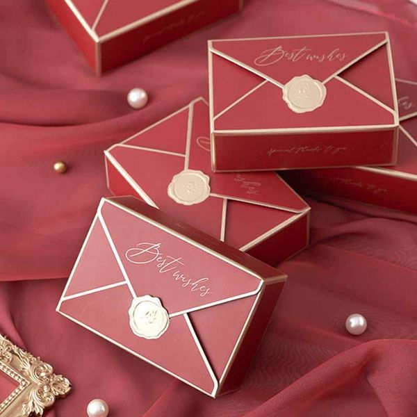 Emballage cadeau 5/20/100 pièces enveloppe en forme de boîte emballage sac mariage chocolat bonbons faveur fête d'anniversaire noël Jelwery décoration cadeau