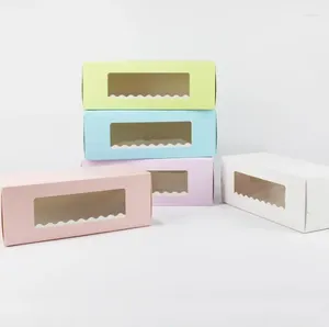 Enveloppe cadeau 5 couleurs long box en papier en carton pour boulangerie à gâteau