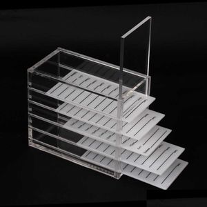 Geschenkomschakeling 5 Laag Wimel opbergdoos Acrylhouder Pallet voor individuele volume Lash Extension Display Stand Make -up naar HomeIndustry DHQEA