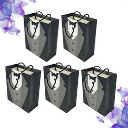 Cadeaupapier 5 stuks chique tas zwart wit tassen souvenir presenteert etui middelgrote praktische papieren handtastraktatie