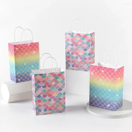 Envoltura de regalo 5 pcs bolso de papel kraft con mango bronceador amor corazón cumpleaños boda bolsas de paquete de Navidad para niños