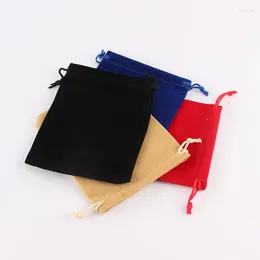 Enveloppe-cadeau 5 PCS / lot Dinyao Christmas Package Velvet Sacs Diverses couleurs Mariage DrawString Socches10X25 / 10X30 / 12X15 / 12X18CM