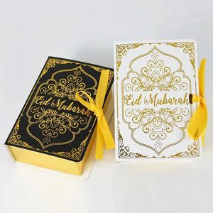 Enveloppe cadeau en bande 5 pièces en forme Eid al Fitr Chocolate Candy Box Ramadan Decoration Emballage cadeau 2024 Islamic Holiday Party Suppliesq240511