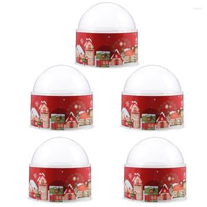 Envoltura de regalo 5 Juegos Navidad Mousse Cake Abrazo Cubo Bola transparente Postre Caja Plástico Embalaje esférico