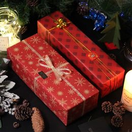 Geschenkwikkeling 5 vellen 70x50cm Kerstcadeau Inpakken Kraft Paper Christmas Elements Present Diy Packing Wraps For Birthday Xmas Party 230316