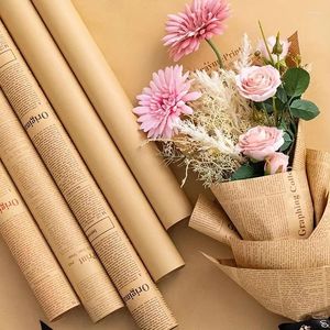 Geschenkwikkeling 5 vellen Vintage Spaper Kraft Floral Wikkappapier voor geschenken Crafts Moving Bouquet Supplies Weddings allemaal Ocas