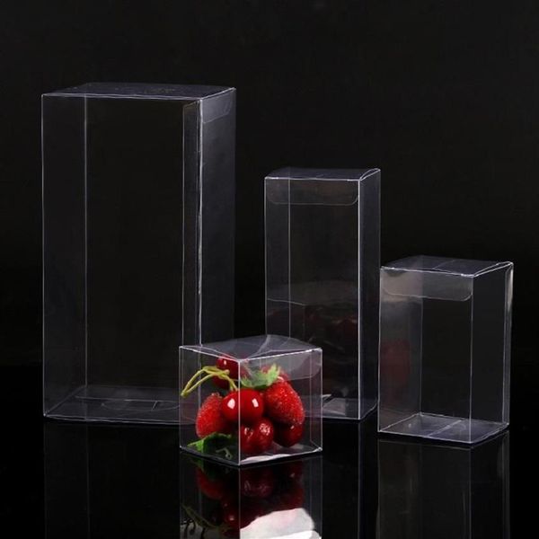 Cadeau cadeau 50 / 100pcs clair PVC oreiller boîte forme cadeaux transparent bonbons emballage jouet voiture affichage stockage décoration3081