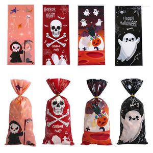 Cadeau cadeau 50/25pcs Halloween Candy Sac Creative Party Show Décoration Cookie Snack Nougat Bat Pumpkin Ghost Witch Prick