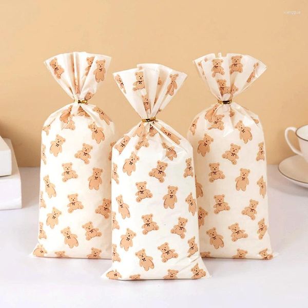 Envoltura de regalo 50/30 unids lindo oso bolsa de caramelo plástico galleta snack bolsas de embalaje baby shower favores niños suministros de cumpleaños