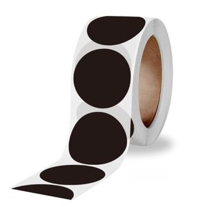 Papel de regalo, 50-500 Uds., pegatinas de papel negro, pegatinas redondas en blanco hechas a mano, etiquetas adhesivas de sellado DIY para paquete, sobre, regalo de pizarra