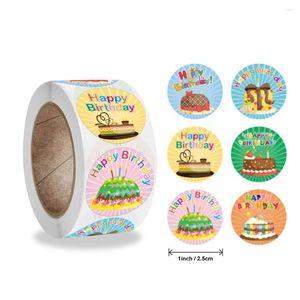 Enveloppe cadeau 50-500pcs Happy Birthday Sticker Paper Paper Adhesive Stickers Homemade Bakery Seal Packaging Scrapbooking Kids Party