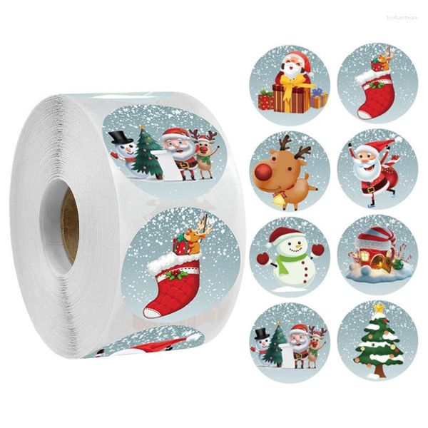 Papel de regalo 50-500 Uds pegatinas de Feliz Navidad animales Scrapbooking muñeco de nieve árboles carta de invitación decorativa pegatina para sobre