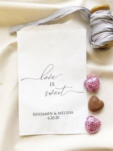 Emballage cadeau 50 Love Is Sweet Sacs de faveur de mariage personnalisés Gâteau Goodie Donut Candy Buffet Treat