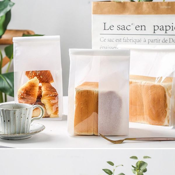 Emballage cadeau 50 paquet sac de pain de pain avec serrure à cravate en étain brun boulangerie café cookie sacs d'emballage sacs de cuisson de pain grillé