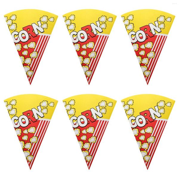 Emballage cadeau 50 pièces Cone Popcorn Bag Containers Movie Theatre Decor Machine Triangle Paper