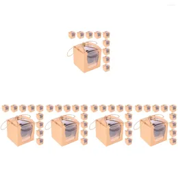 Enveloppe-cadeau 50 PCS Bodières à cupcake avec fenêtre Conteneur en papier individuel