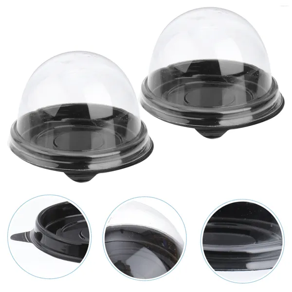 Emballage cadeau 50 Pcs Cupcake Box Containers Cake Clear Muffin Individuel Conteneur Noir