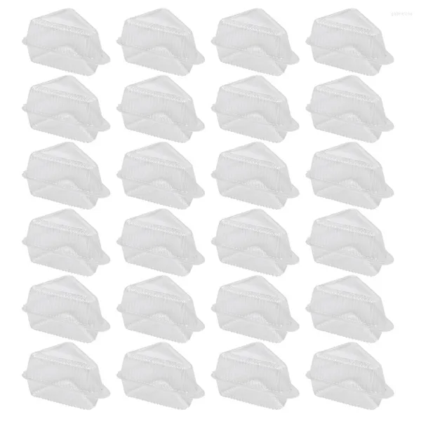 Emballage cadeau 50 pièces support de gâteau jetable conteneur de stockage Mini conteneurs couvercles aller boîtes d'emballage transparentes tranche de fromage triangulaire