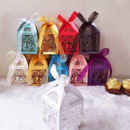 Cadeau cadeau 50 pcs coeur oiseaux bonbons boîtes avec rubans douche nuptiale faveurs de mariage bonbons emballage conteneur