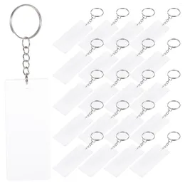Gift Wrap 50 Stuks Materiaal Acryl Sleutelhanger Transparante Lege Sleutelhangers Decoratie Zitkaart Kaarten Aluminium DIY Hanger Ringen