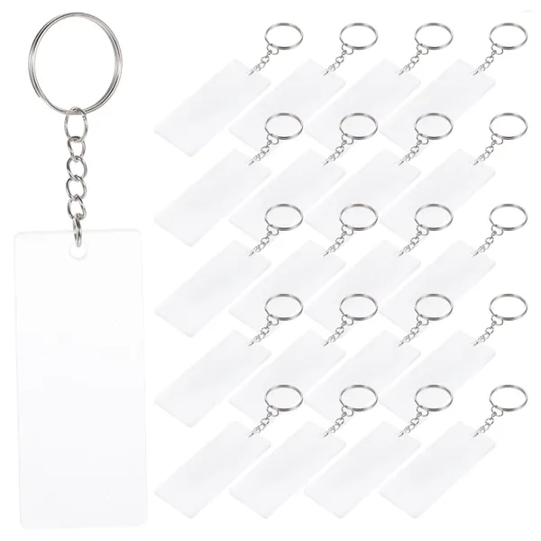 Emballage cadeau 50 pièces matériel acrylique porte-clés Transparent blanc porte-clés décoration sièges graphique cartes en alliage d'aluminium bricolage pendentif anneaux