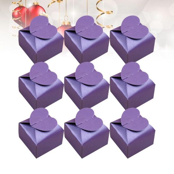 Papel de regalo 50 piezas Contenedores de papel para dulces Caja de galletas de boda Bolsas de novia Cajas Favor de bolsillo Corazón de chocolate de San Valentín