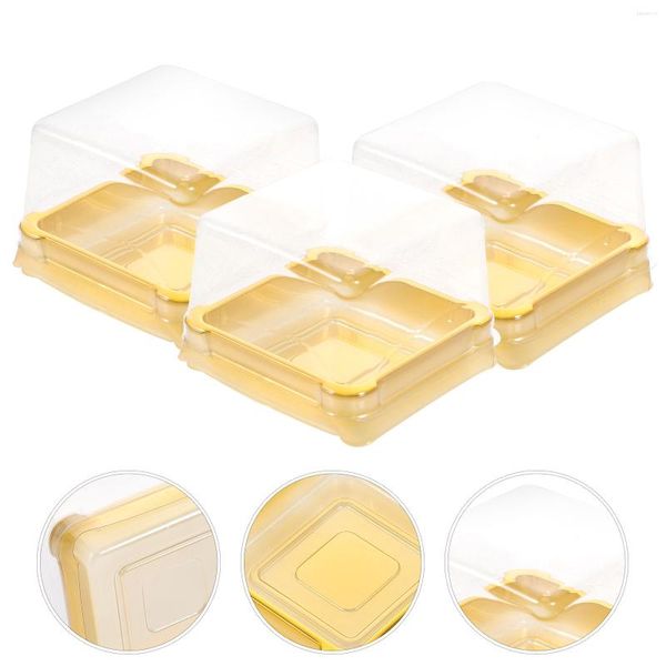 Envoltura de regalo 50 PCS Bandeja para servir Redonda Caja de muffin transparente Galletas de almendras Pastel Cuadrado Mini Cajas de magdalenas Bebé