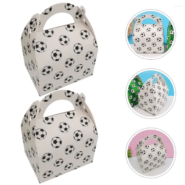 Enveloppe cadeau 50 PCS Sweets Boxes Candy panier de football Football Party Birthday Soccer Treat Paper