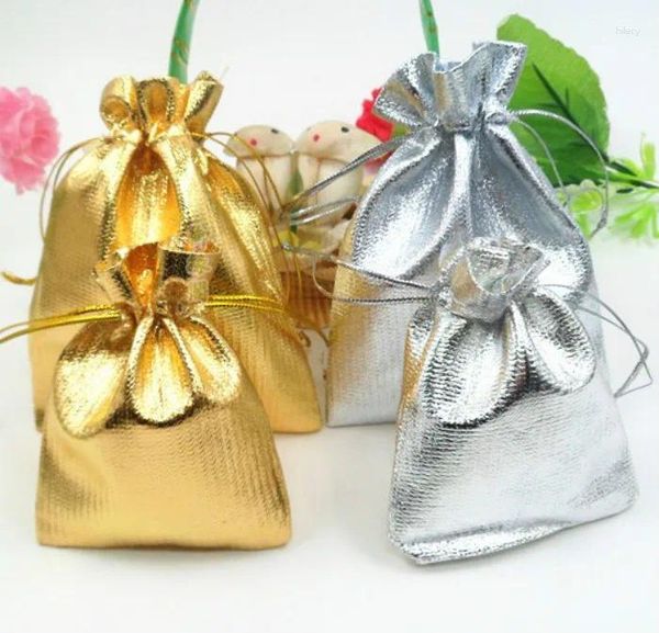 Enveloppe cadeau 50 pcs à trois tailles de haute qualité en argent schémas schémas organza bijoux poche de Noël sac