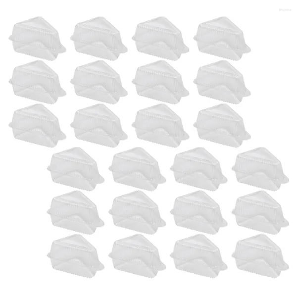 Cadeau cadeau 50 pcs boîte à gâteau triangulaire mini conteneur de fromage en tranches conteneurs en plastique couvercles stockage pratique l'animal de compagnie