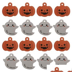 Cadeauverpakking 50 stuks/set Halloween Tag Irregar Decoratie Spook Festival Suikerdoos Sfeer Papieren Kaart Diy Decoratieve Accessoires Drop Dhptw