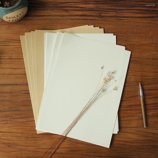 Emballage cadeau 50 feuilles de papier kraft écriture vierge lettre de papeterie pour le bureau de l'école