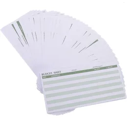 Emballage cadeau 50 feuilles de classeur de trésorerie portable Recharges de cartes de dépenses quotidiennes Tracker