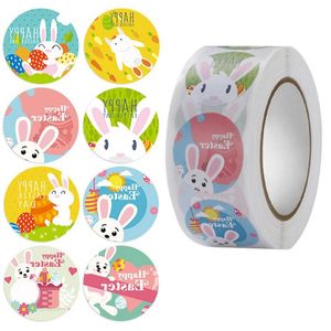 Geschenkomschakeling 500 PCS Easter Stickers Egg Diy Crafts Zelfklevend plakboek voor schoolactiviteitenfeestje Gunsten voorraden