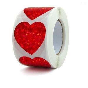 Gift Wrap 500 PCS Love Valentine's Day Stickers Dichten Red Luminous Flash Heart Decoratie Zelfklevend label
