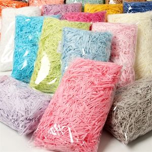 Geschenkomschakeling 500 g kleurrijke geraspte crimle papieren raffia wo feest snoepboxen vulkus wiet doos clear tas verpakking decoratie vulling 230206