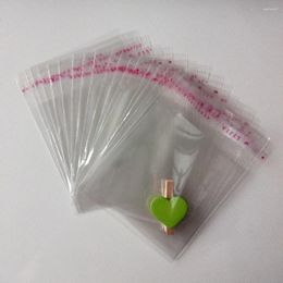 Enveloppe-cadeau 500pcs 7 12cm Clear refermable Cellophane / Bopp / Poly Sacs transparent Sac d'opportunité de transparence Emballage d'auto-adhésif en plastique pour