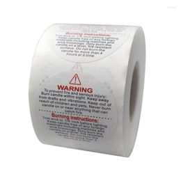 Emballage cadeau 500 pièces étiquettes d'avertissement de bougie 1,5 pouces pot conteneur autocollants cire pour la fabrication