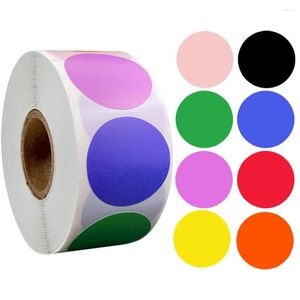 Geschenkomschakeling 500 stks Chroma hartlabels stickers kleurcodering stip 1 inch ronde roodblauw roze zwart briefpapier