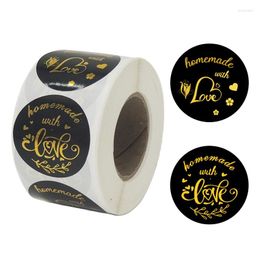 Gift Wrap 500 Stuks Handgemaakte Met Liefde Stickers 1.5 Inch Bronzing Seal Label Voor Bakken Pakket Envelop Briefpapier Sticker