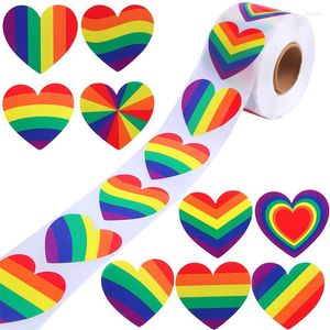 Cadeaupapier 500 stks Hartvorm Pride Day Kleuren Sticker Liefde Decor Scrapbooking Voor Laptop Bagage Water Fles Auto Bumper