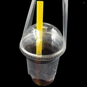 Emballage cadeau 500pcs / lot 12,5 23cm clair en forme de T boisson en plastique tasse unique sac d'emballage jus de café transparent emballage d'emballage