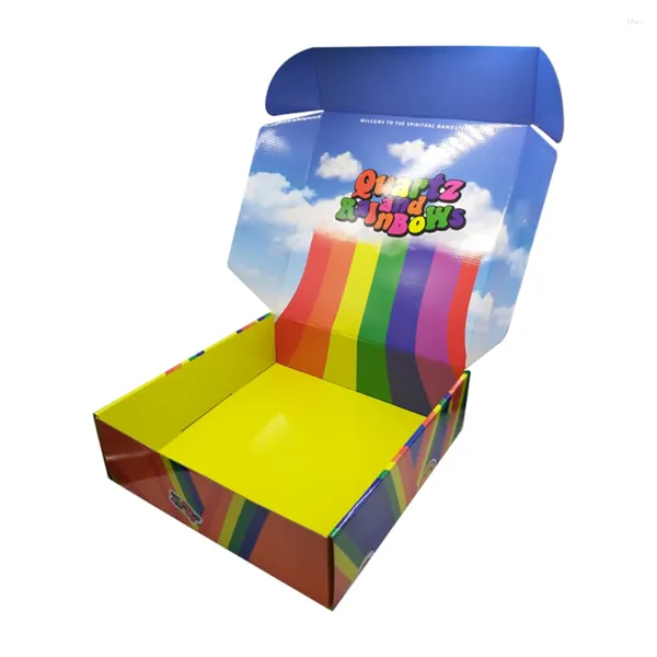 Envoltura de regalo 500pcs/lote al por mayor a la caja de carteles plegable personalizado empaquetado corugado impreso e imprimido para cajas de ropa de camiseta